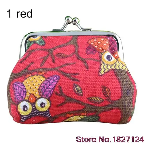 Женский милый разноцветный кошелек с принтом совы блестками для монет Холщовый