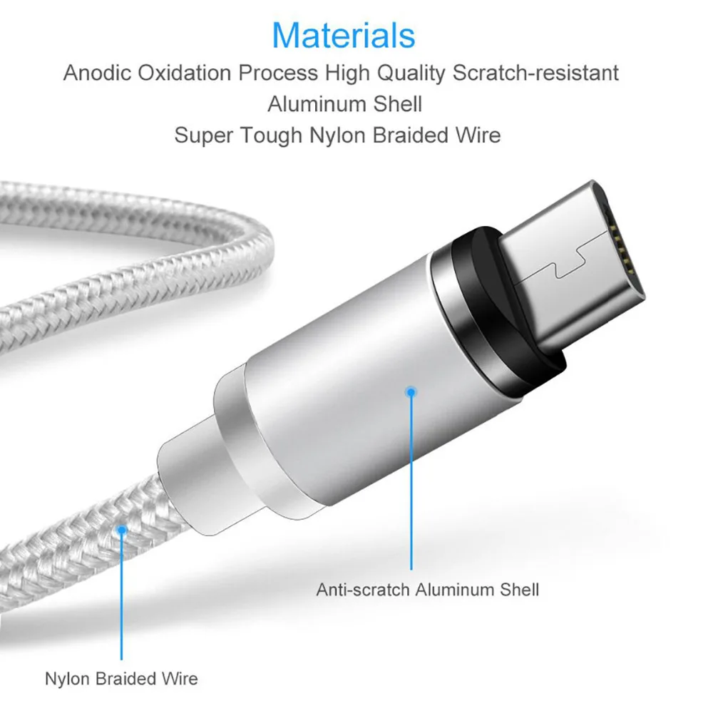 Магнитный кабель Micro USB 3 фута быстрой зарядки 2 4 А для Samsung ASUS Lenovo Teclast Alldocube Acer Alcatel