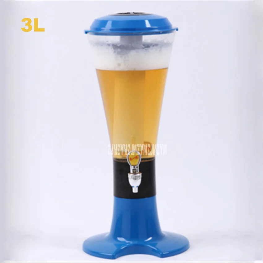 3L single tap blue Новое поступление, светодиодный, яркий, блестящий, пушечный, пивной бочонок, барбекю, пивной пистолет 2L3L, винная башня, суб-винная, двуглавая, пивная пушка, горячая распродажа - Цвет: 3L single tap blue
