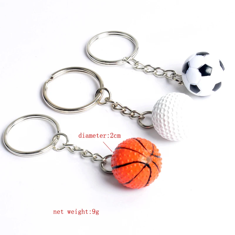 

golf soccer basketball keychain key ring 3D football keychain key holder creative portachiavi bag charm llaveros hombre
