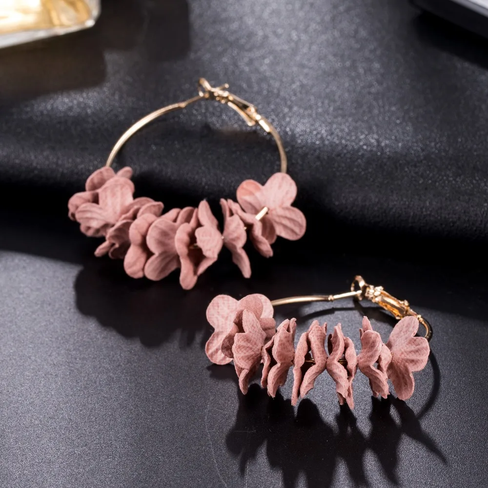 IPARAM корейский 2020 элегантные тканевые цветочные серьги Bijoux Sweety лепесток сплав