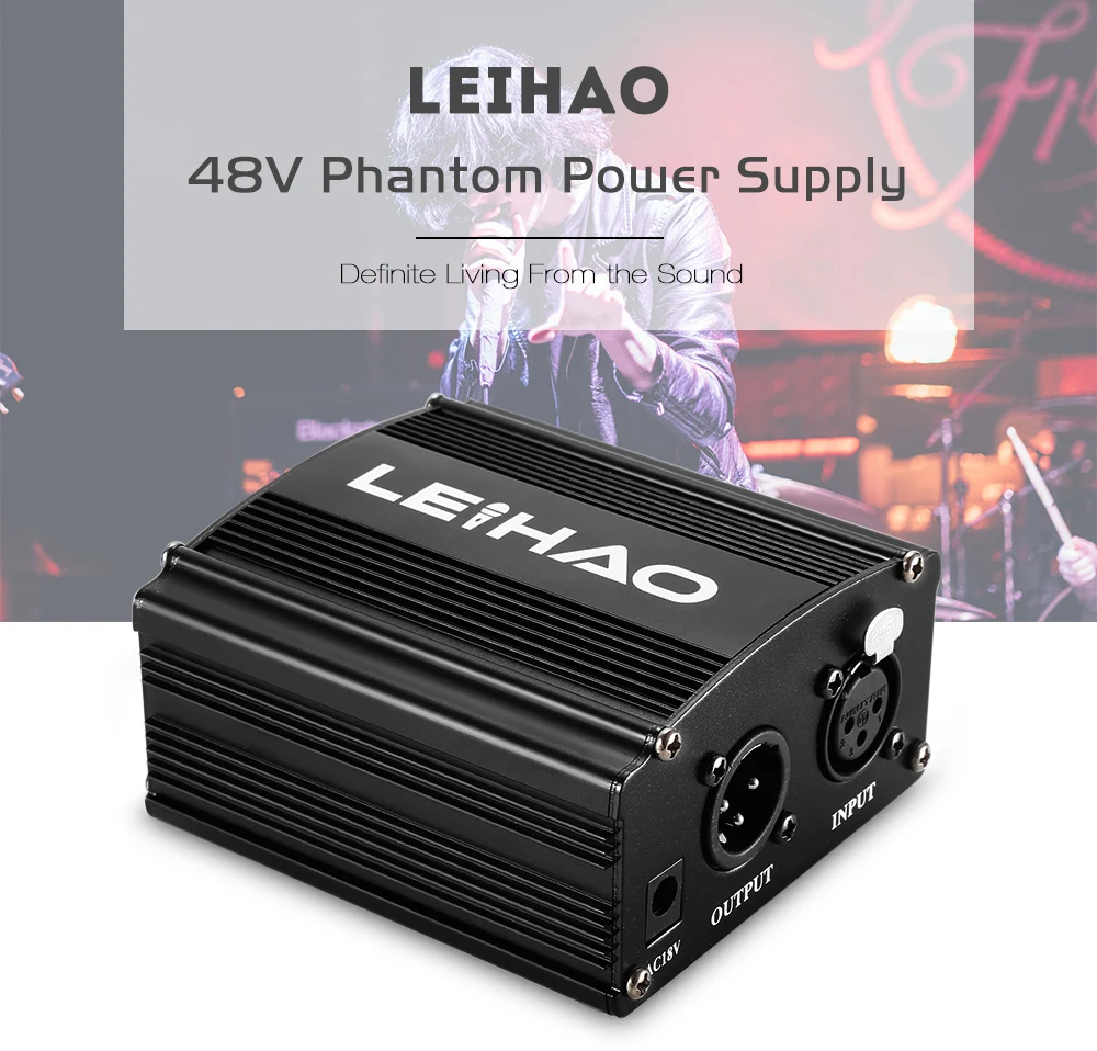 LEIHAO 48В фантомный источник питания для BM-800 микрофона ПК оборудование записи