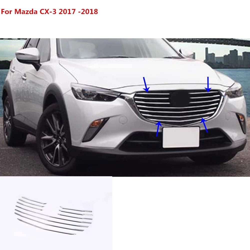 Автомобильный Детектор защиты кузова ABS Хромированная Отделка Передняя Нижняя решетка двигателя решетка решетки литья для Mazda CX-3 CX3
