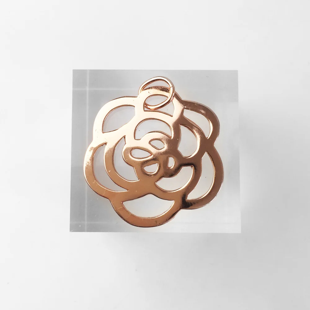 Кулон из розового цветочный орнамент 925 стерлингового серебра для женщин модный