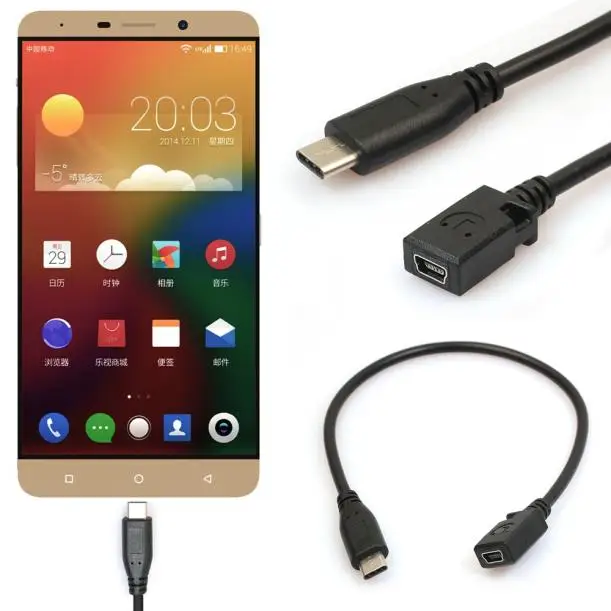 Overmal USB 3,1 type C Мужской мини-usb Женский кабель для передачи данных для Google Nexus 6 p/Letv 1S