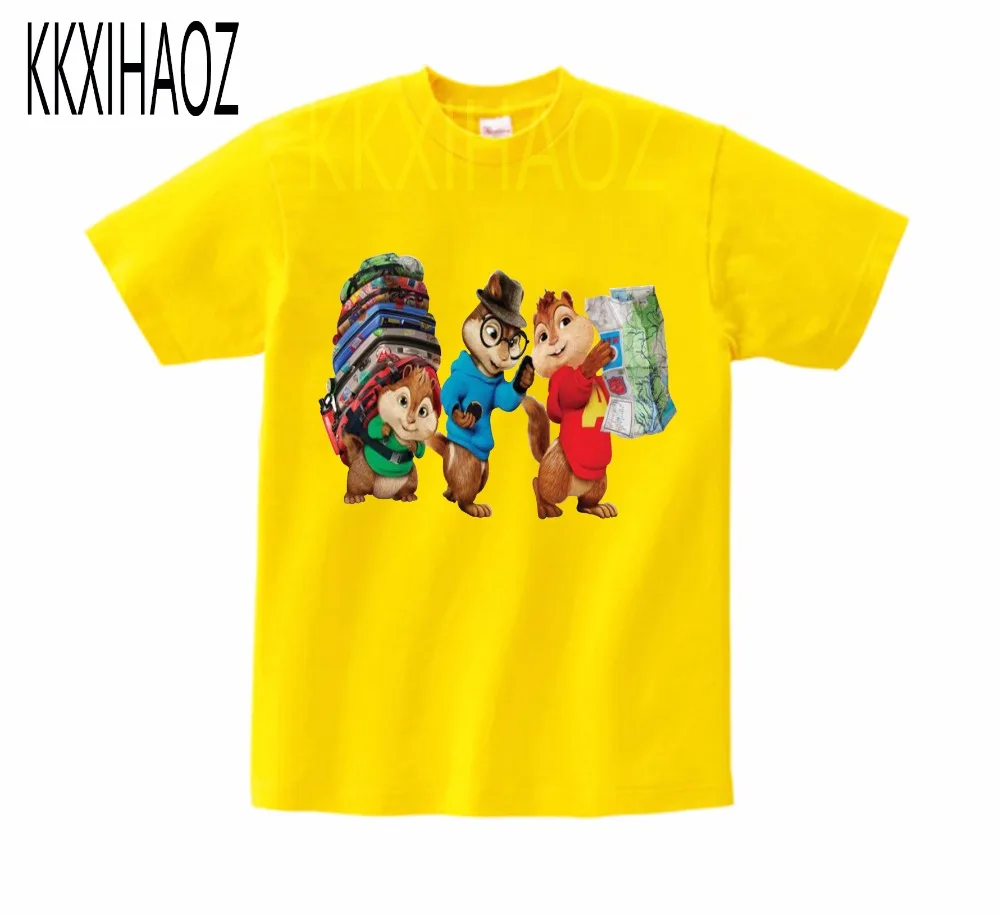

Three squirrel printed T-shirts in summer Three squirrels Boy and girl summer short sleeved t-shirts Children's Wear MJ