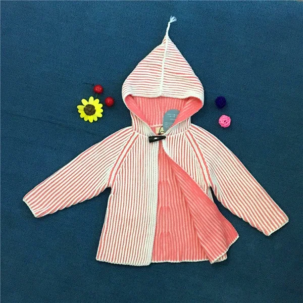 pink Детский кардиган; коллекция года; сезон осень-зима; вязаный свитер с капюшоном для маленьких девочек; однобортная куртка для мальчиков; пальто; верхняя одежда - Цвет: pink