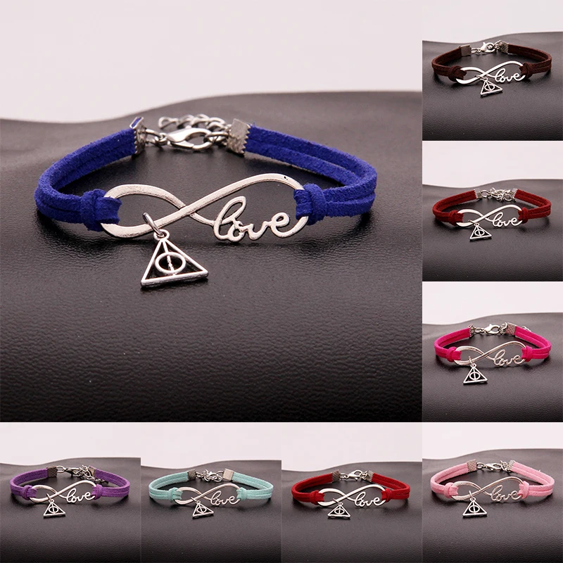 Браслет NCRHGL Infinity Love треугольная подвеска браслеты из искусственной кожи
