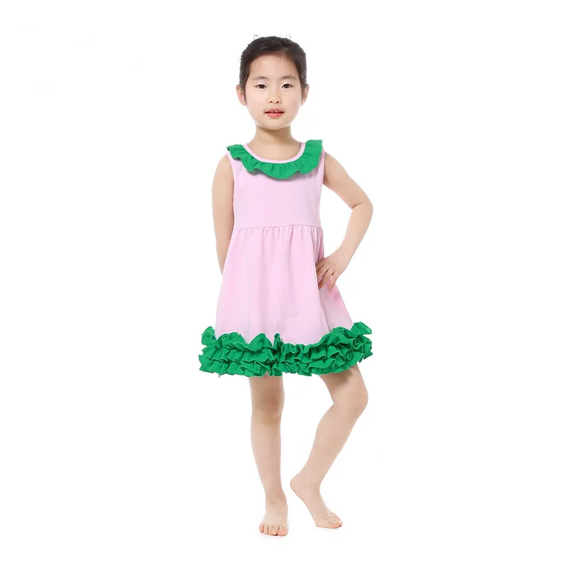 Новое поступление одежда для маленьких девочек с оборками хлопок рукавов