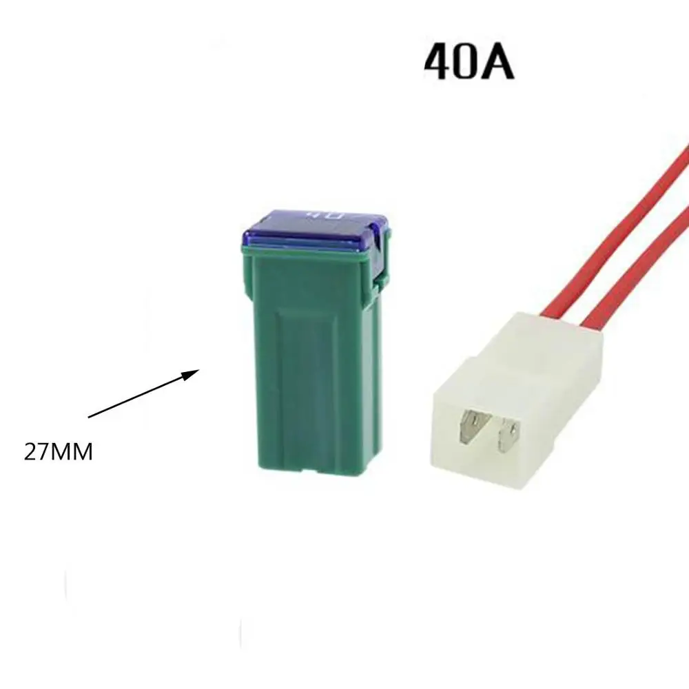 1 шт. PEC JT 20A 25A 30A 40A 50A 60A страхование Авто квадратный предохранитель трубка для автомобиля кондиционер страховой вентилятор, розетка опционально - Цвет: Красный
