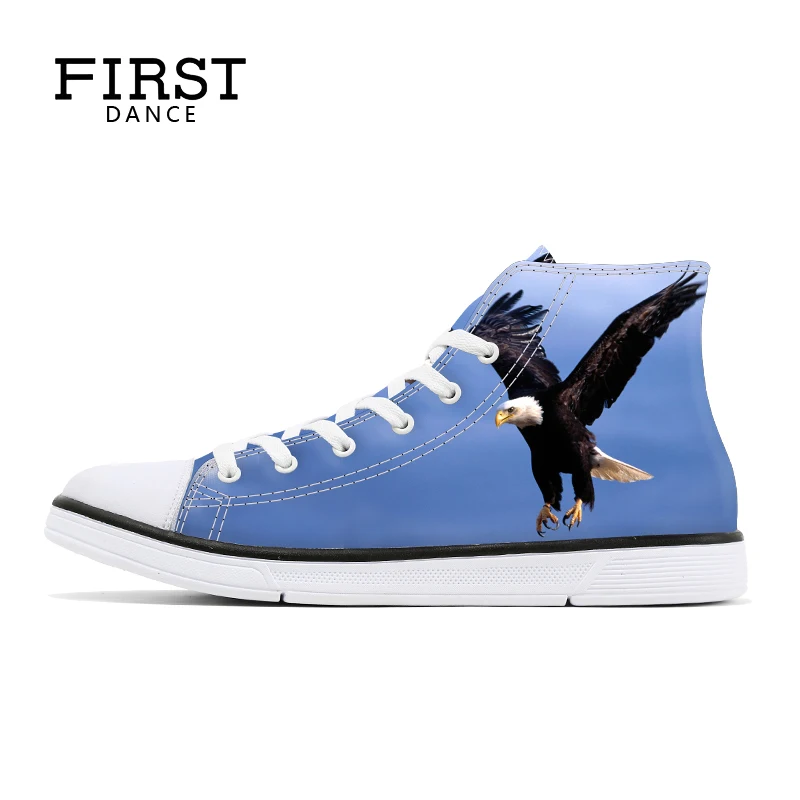 Туфли мужские высокие парусиновые Вулканизированная плоская подошва с принтом