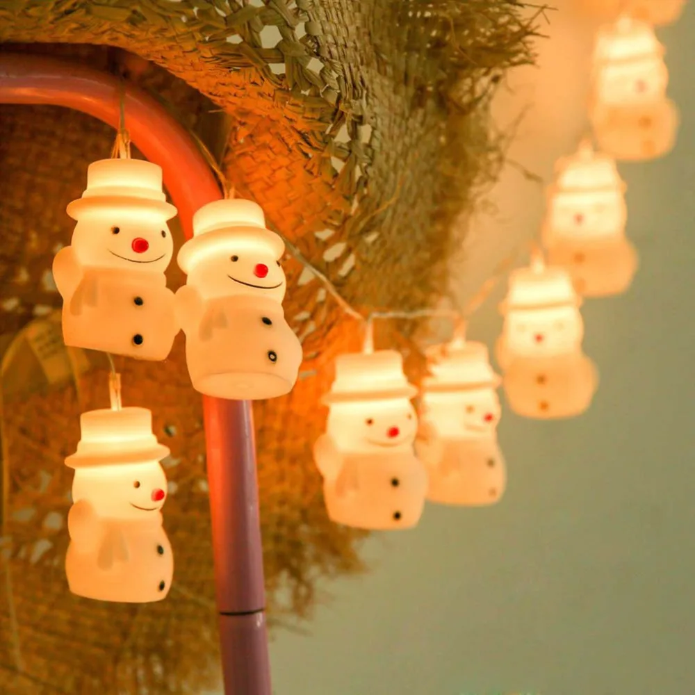 10LED силиконовый Снеговик Рождественская фея струнная лампа домашняя вечерние