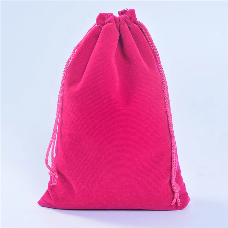 Hot Pink 13x18 см бархатные сумки для ювелирных изделий Мешочки игрушки Косметическая одежда упаковка свадебные вещи вечерние Бусины Контейнер для хранения 3 шт - Цвет: Hot Pink