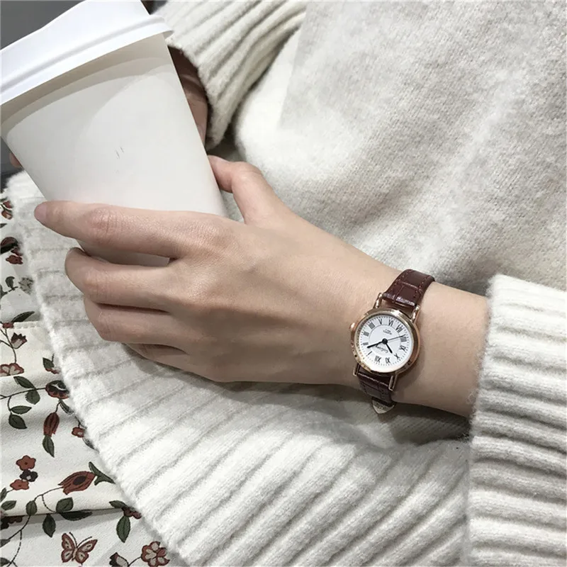 Повседневные часы в римском стиле с бамбуковым узлом женские модные кварцевые