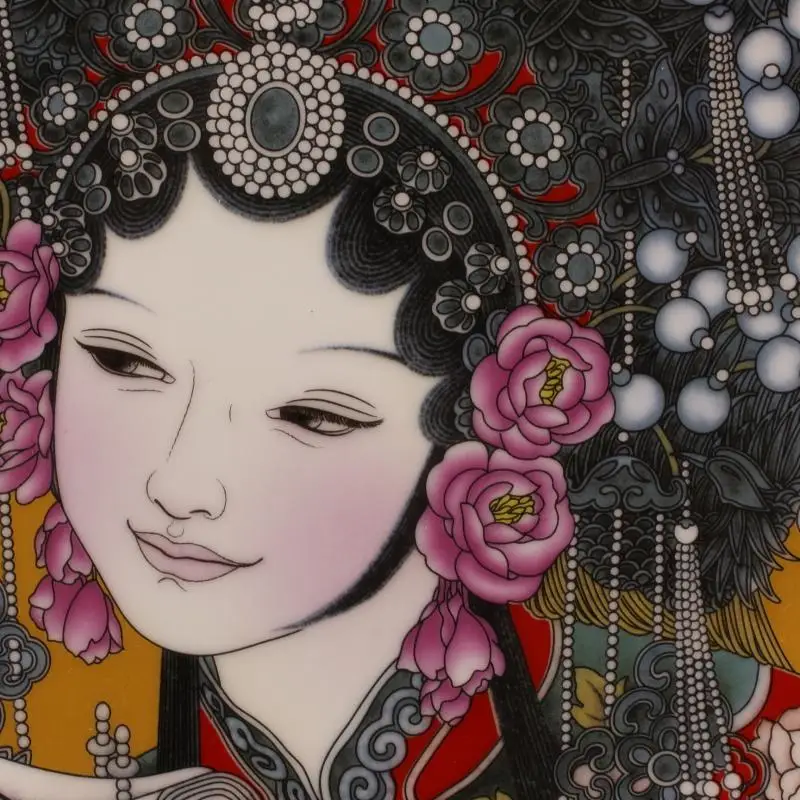 Qing Dynasty Qianlong пьяная наложница керамическая тарелка народная коллекция предметы