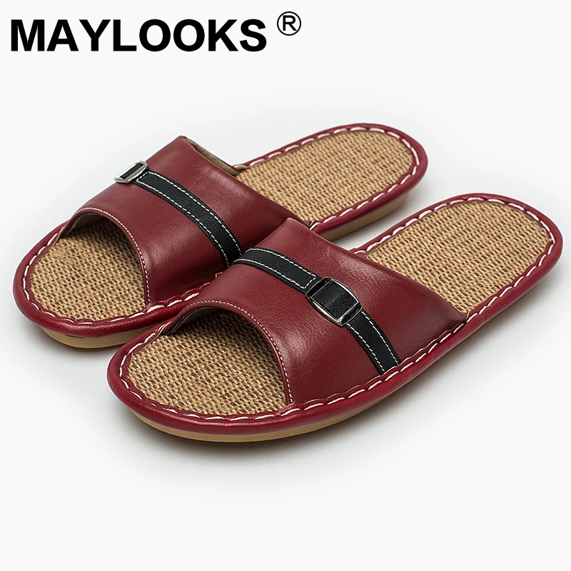 Дамы Шлёпанцы для женщин летние Пояса из натуральной кожи белье Тканые дышащая