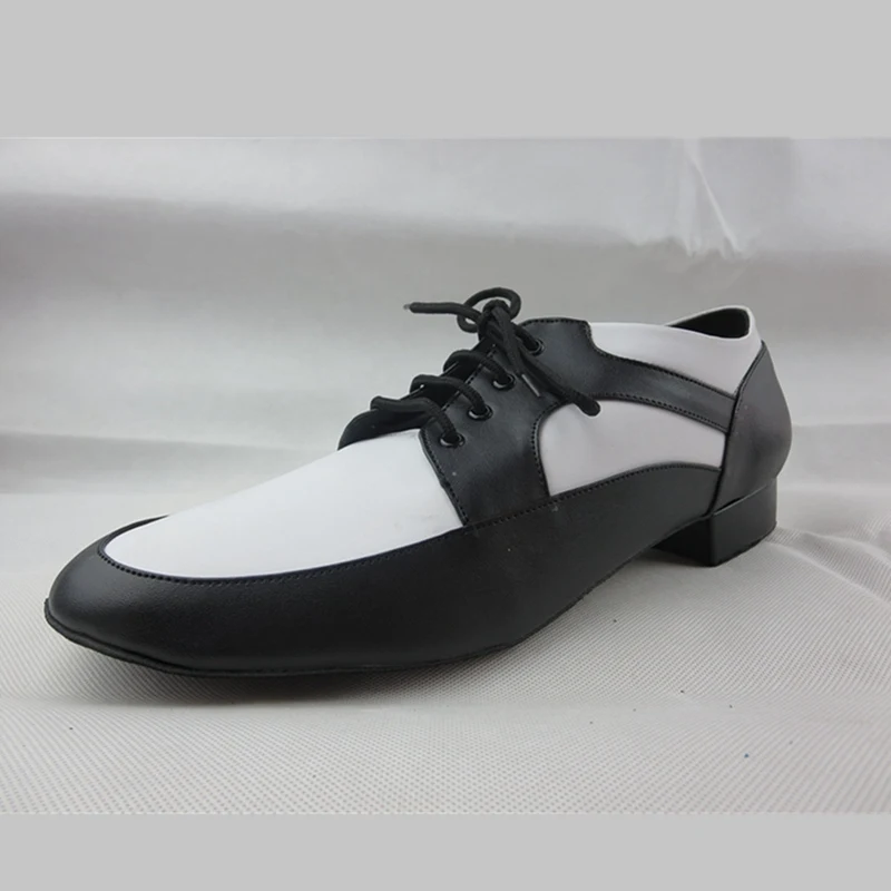 Разноцветные черно-белые мужские туфли для латинских танцев сальса мягкая