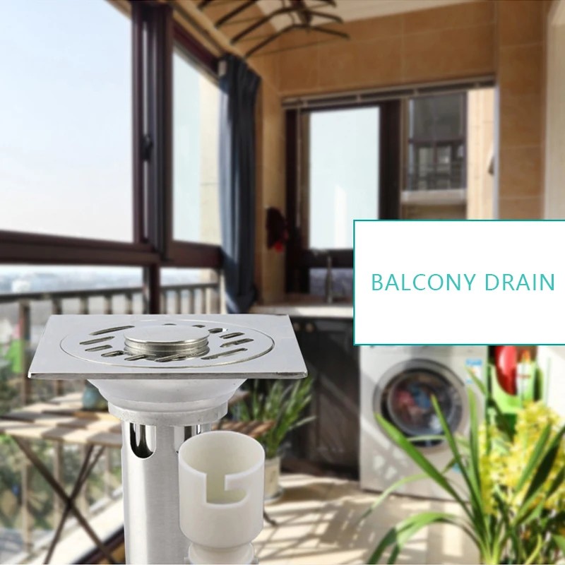 Квадратная Толстая сливная Швабра для душа из нержавеющей стали с защитой от