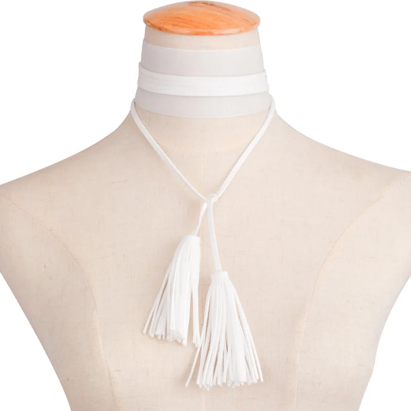 Новые летние модные ювелирные аксессуары широкое черное кружевное женское