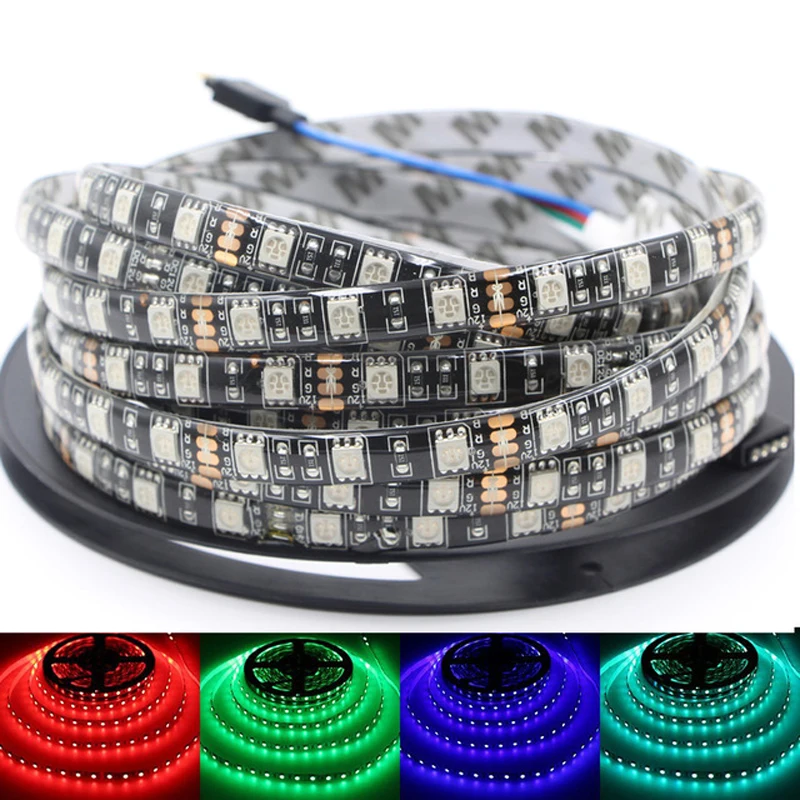 RAYWAY DC 12 В светодиодный светильник 5 м SMD 5050 Черный Pcb 60 Светодиодный/M светодиодный светильник ing гибкий светодиодный светильник Водонепроницаемая Диодная лента декоративная лампа