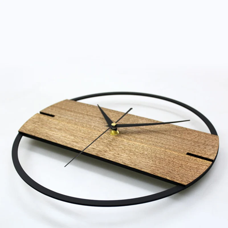 12 inch 3D Silent Vintage Wall Clock Simple Modern Design Wooden Clocks for Bedroom Stickers Wood Watch Home Decor | Дом и сад