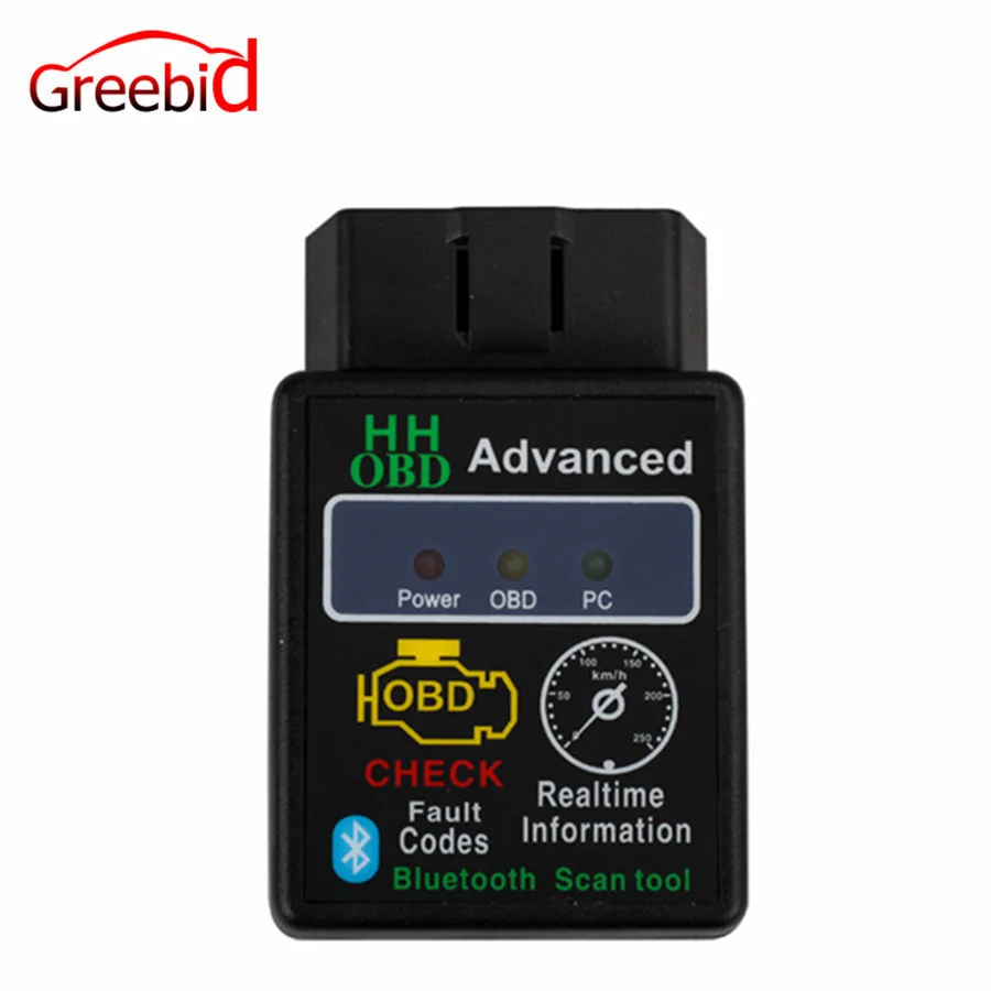 ELM 327 V2.1 беспроводной Bluetooth ELM327 HH OBD Advance OBDII Автомобильный диагностический сканер 3231 чип работает для Android/Symbian/Windows
