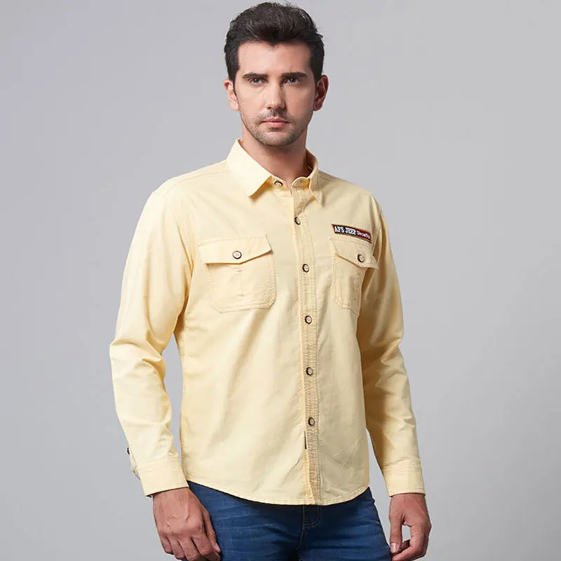Одежда 2017 новая осенняя Модная рубашка M ~ 5XL Мужская хлопковая с длинным рукавом