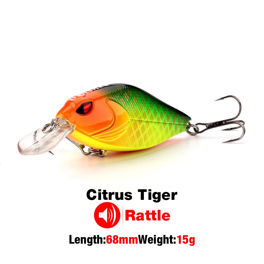 Citrus Tiger 211 Banshee 7 см 15/17. 5 г кренкбейты жесткая приманка для рыбалки кривошипно-басовый воблер погремушка звук Воблер для щуки плавающая искусственная приманка - Цвет: Citrus Tiger 211