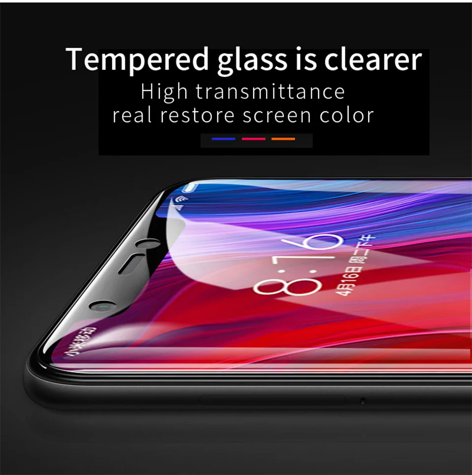 PZOZ закаленное стекло для xiaomi mi 8 mi 8 64 Гб 128 ГБ полное покрытие пленка защита экрана 9H для xiaomi mi 8 Защитное стекло для телефона