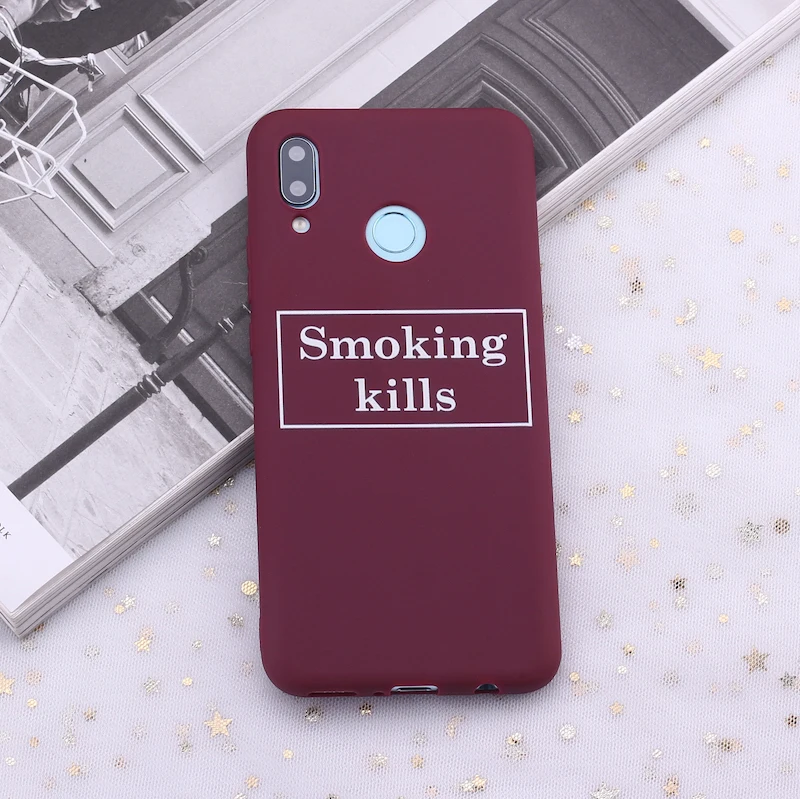 Силиконовый чехол для Samsung S8 S9 S10 S10e S20 Plus Note 8 9 10 A7 A8 с цитатами Курить убивает
