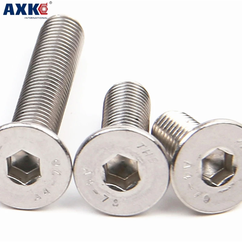 AXK 50 шт 304 нержавеющая сталь потайная головка/плоские винты с шестигранной