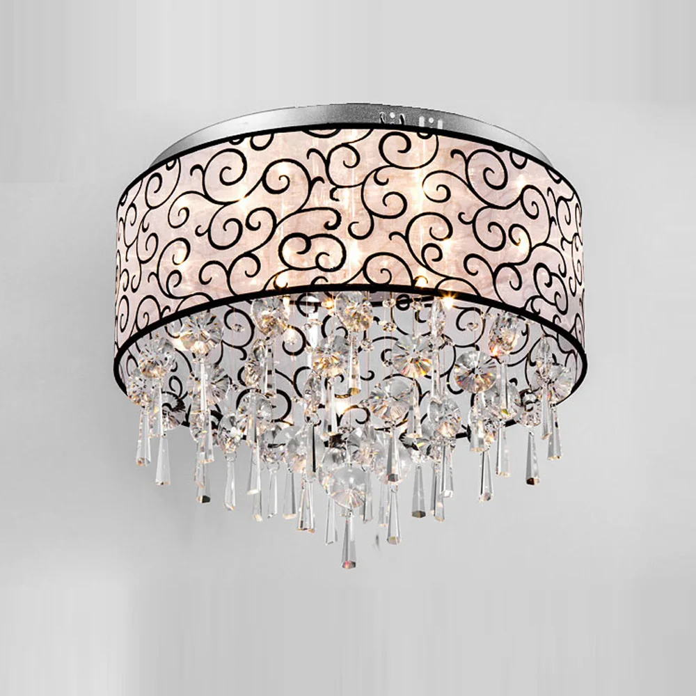 Роскошный хрустальный потолочный светильник для гостиной абажур из нержавеющей