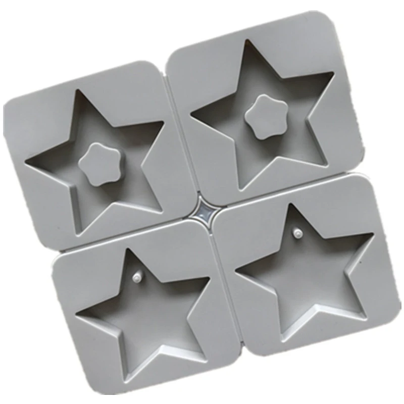 Силиконовая форма 4 полости звезда Пентагон сердца кулон DIY духи глина Смола