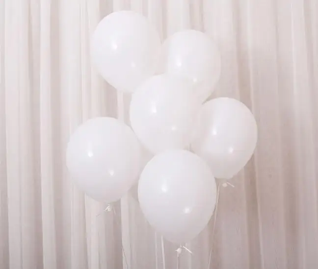 1pc 10inch balloon W Белые тематические стильные вечерние Свадебные DIY лента для украшения/бумажный фонарь/зонтик/воздушный шар искусственные розы гортензии Цветочные шары - Цвет: 1pc 10inch balloon W
