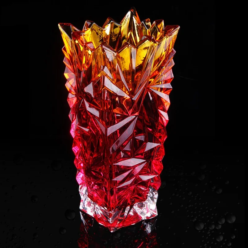 Блестящая хрустальная ваза для цветов декоративная кварцевая кластерная кувшин