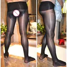 Соблазнительные мужские прозрачные колготки с эффектом масляного блеска, Колготки с туловищем члена, Чулочные изделия, нижнее белье с эффектом жирного массажа