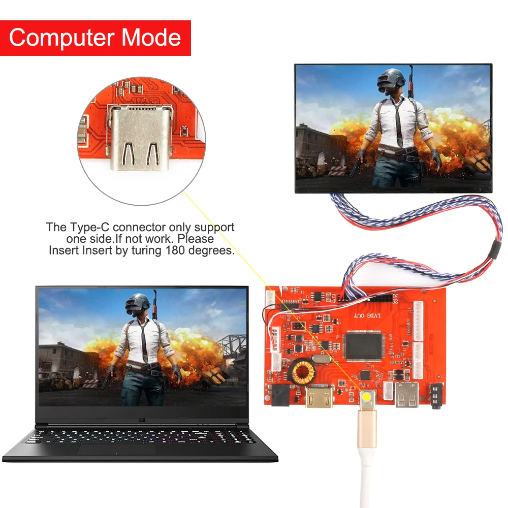 SRJTEK 10," TYPE-C плата драйвера Raspberry Pi ЖК-дисплей 1280*800 Монитор Пульт дистанционного управления драйвером 2AV HDMI USB Замена