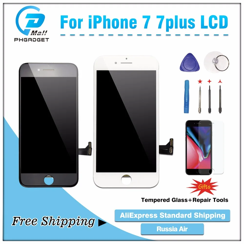 Нормальная Доставка! Сенсорный экран для iPhone 7 PLUS ЖК дисплей дигитайзер с 3D