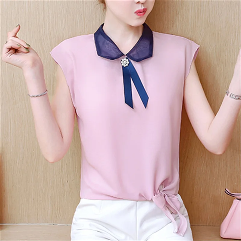 Новинка 2019 года летние женские блузки и топы с расклешенными рукавами шифоновая