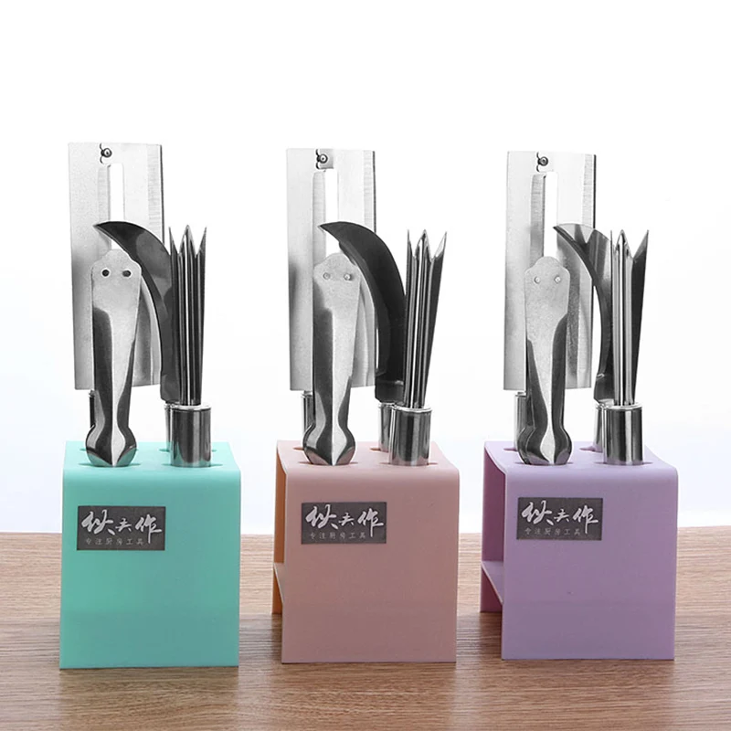 

5pcs/set Stainless Steel Fruit Pineapple Knife Pineapple peeler Fruit slicer Clip Salad Tools kitchen accessories