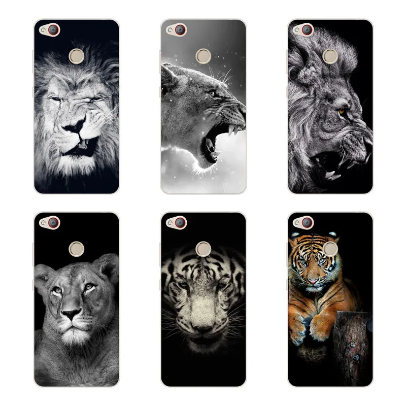zte nubia z11 / mini s Case Silicon Tigers and lions Painting Soft TPU Back Cover for Protect Phone cases |