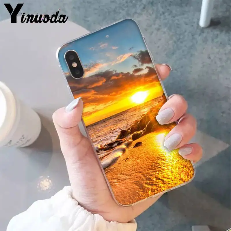 Yinuoda милый цветочный летний пляжный чехол для телефона iPhone 8 7 6 6S Plus X XS MAX 5 5S SE XR 11
