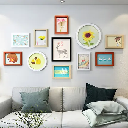 Настенное украшение для фотографий в скандинавском стиле 11 шт./компл. черно-белая