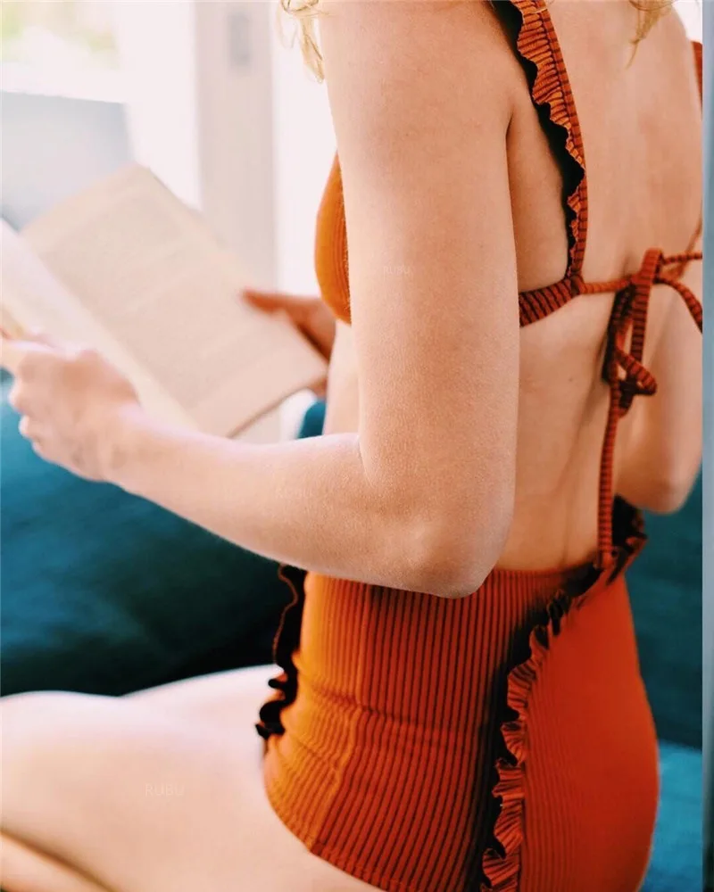 Новый комплект бикини с эффектом пуш-ап женский купальный костюм высокой талией