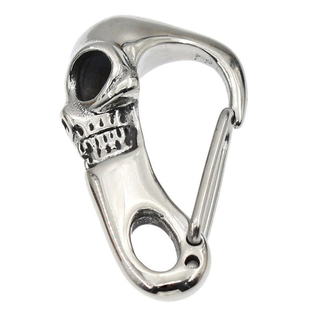 Fashion Halloween Skeleton Titanium Steel Shrimp Buckle Key Ring Skull Clasp Carabiner Wallet Key Chain Hook For Men Women Gift
