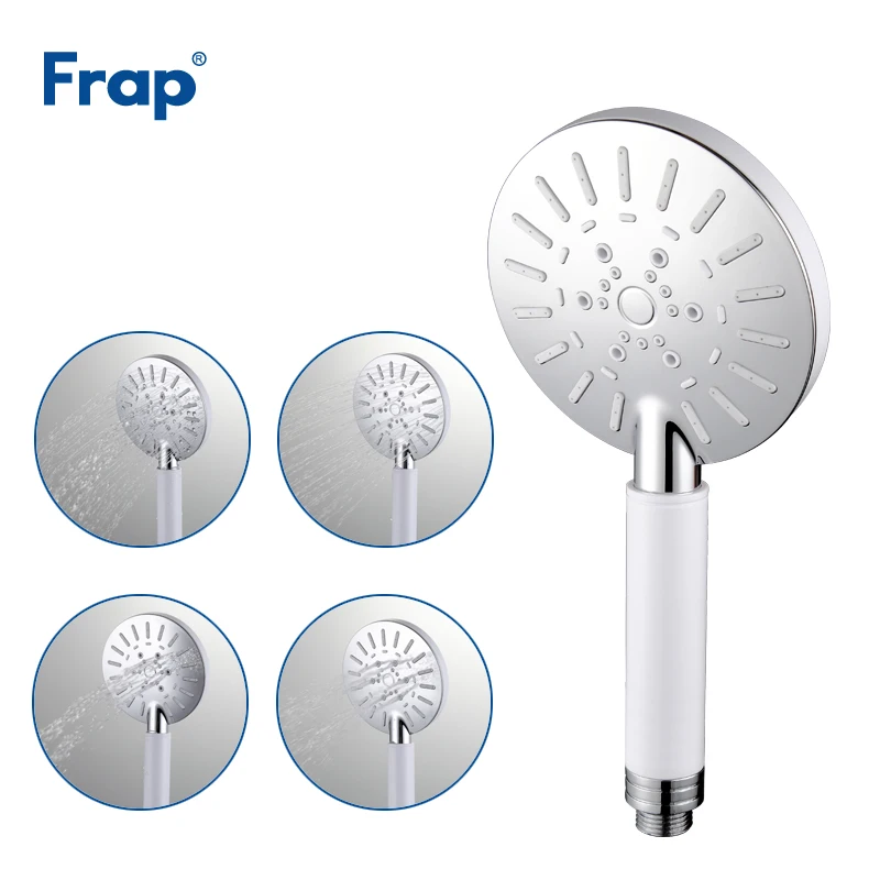 

Frap Four Adjustment Water saving Round ABS shower head white plastic hand hold bath shower Bathroom Accessories F008