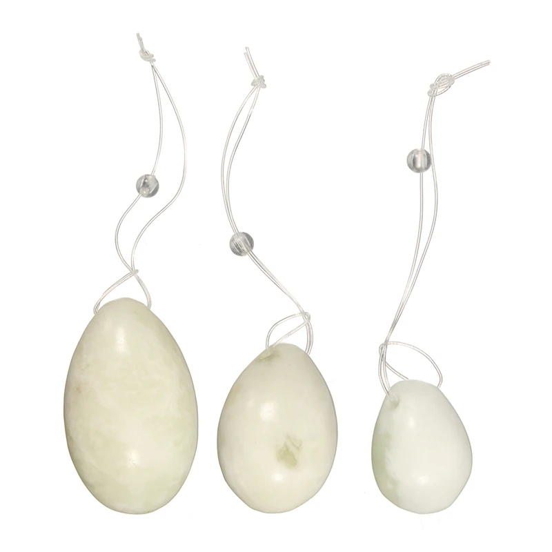 Шарики Из Белого Натурального нефрита KiWarm 3 шт.|Камни| |