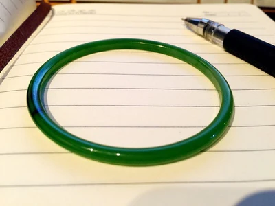

Natural Green Hetian Jasper 3D Carved Bangles Women Amulet Nephrite Jades Jewelry