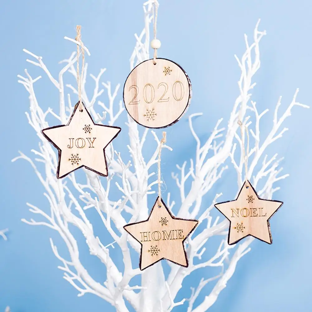Рождественские деревянные подвески-украшения в виде звезд Рождественская елка