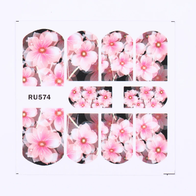 18 Sheets Nail Water Decals Flowers Rose Colorful Pattern Manicure Transfer Stickers Art Decoration | Красота и здоровье